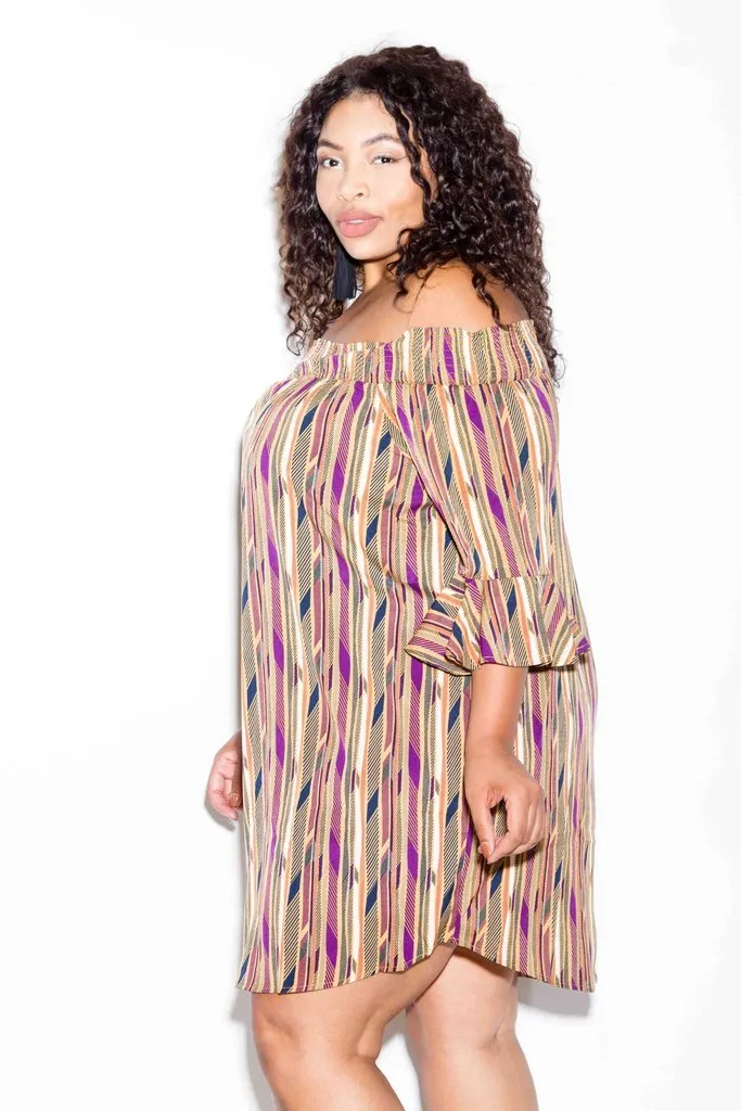 Plus Size Dashiki Sexy Off Shoulder Dress