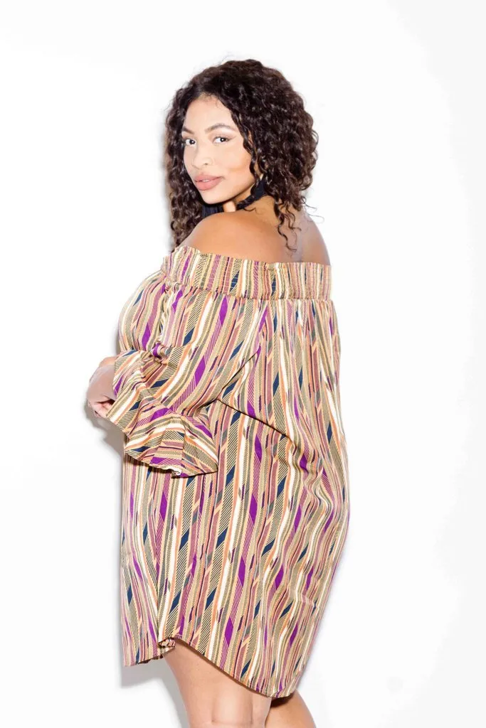 Plus Size Dashiki Sexy Off Shoulder Dress