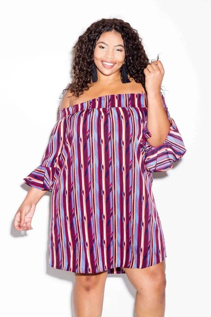 Plus Size Dashiki Sexy Off Shoulder Dress