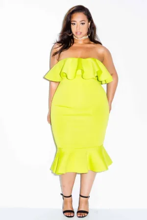 Plus Size Flounce Showstopper Mermaid Dress