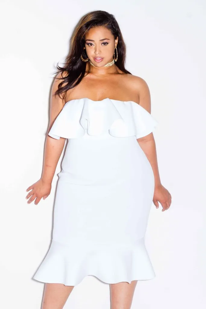 Plus Size Flounce Showstopper Mermaid Dress