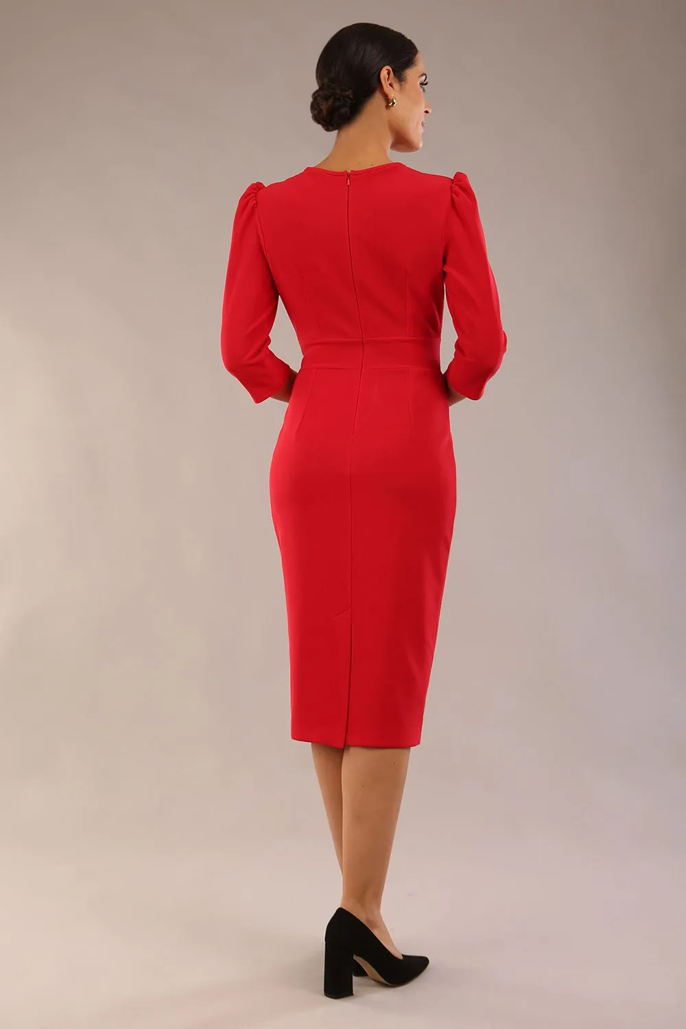(PRE-ORDER) Quintessa Three Petal Keyhole Pencil Dress
