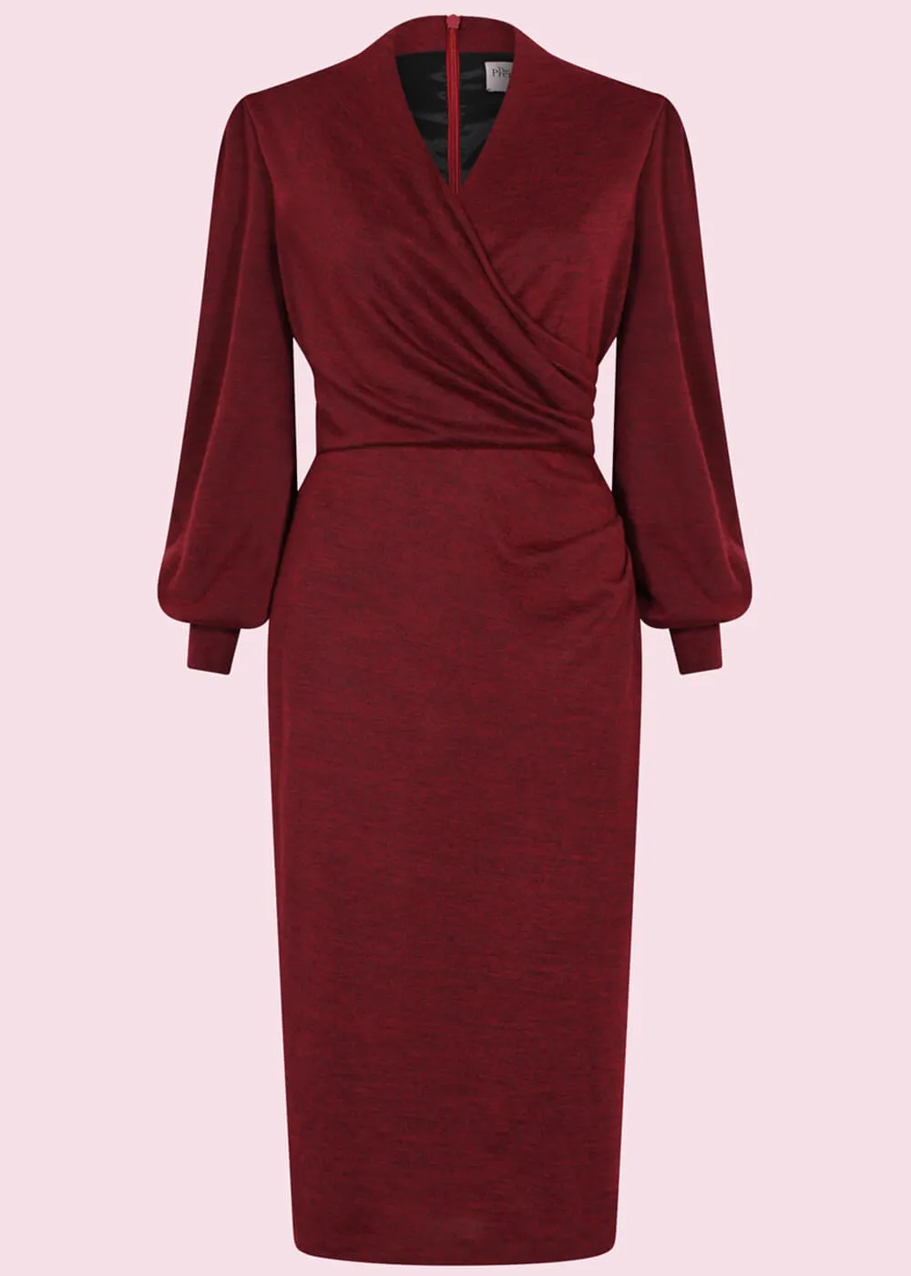 Pretty Dress Company Jenson 50's Pencil Dress Bordeaux