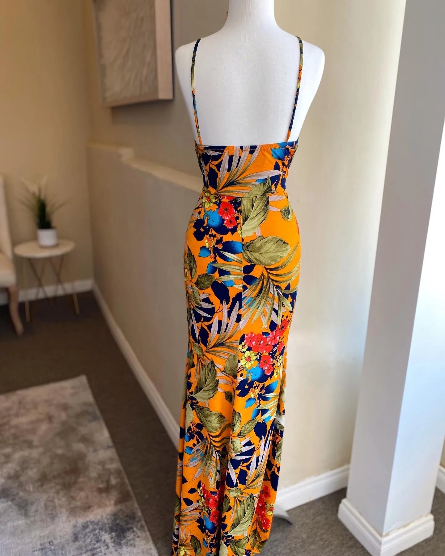 Print Front Tie Bra Top Mermaid Dress FINAL SALE