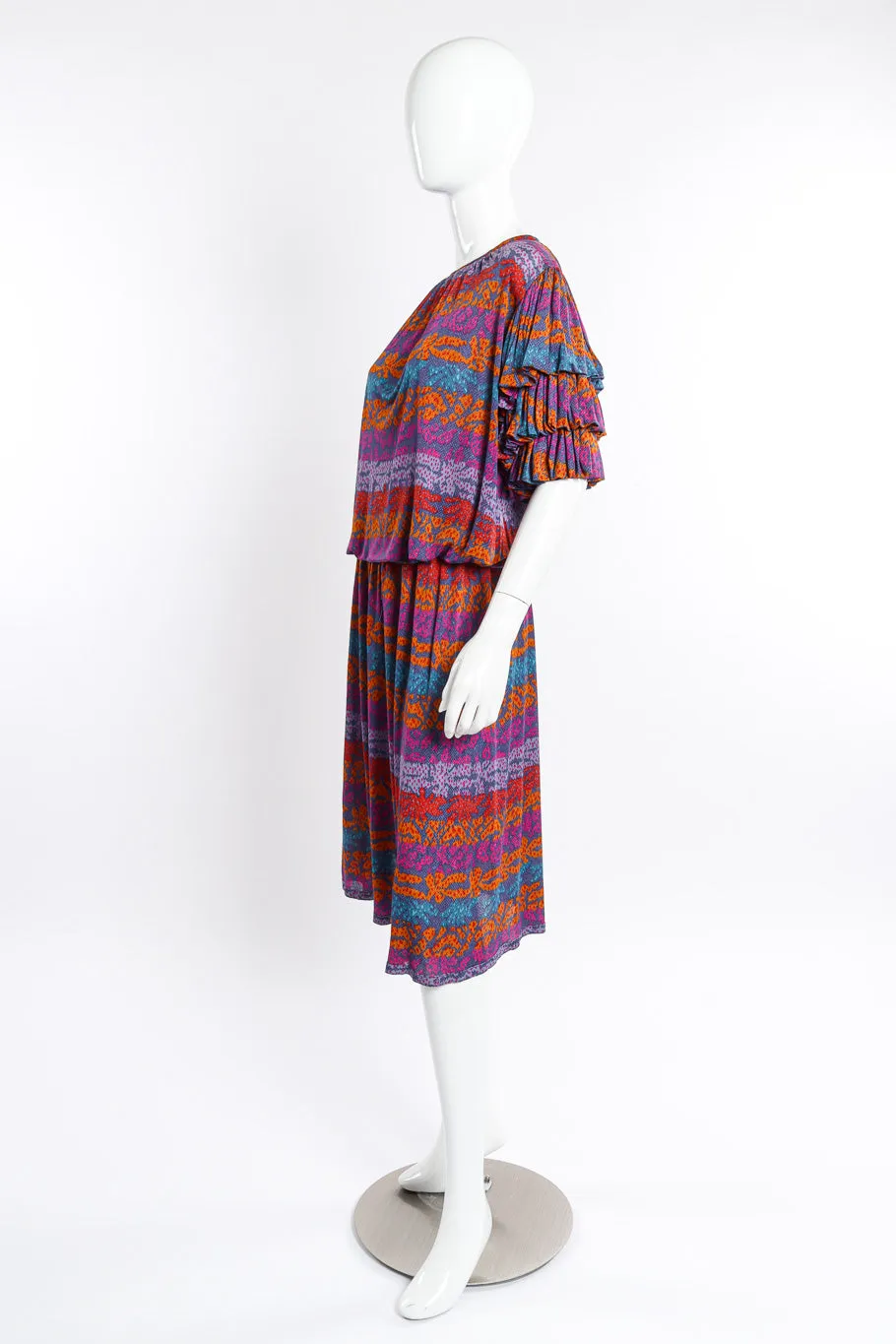 Printed Silk Top & Skirt Set