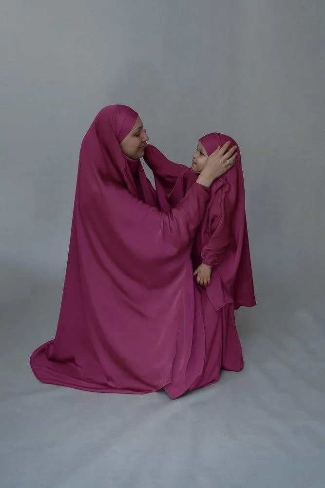Purple Adult prayer gown from "Mommy and Me" Prayer Khimar collection