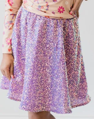 PURPLE SEQUIN TWIRL SKIRT | Mila and Rose