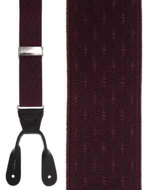 "Burgundy Petite Diamonds" Suspenders