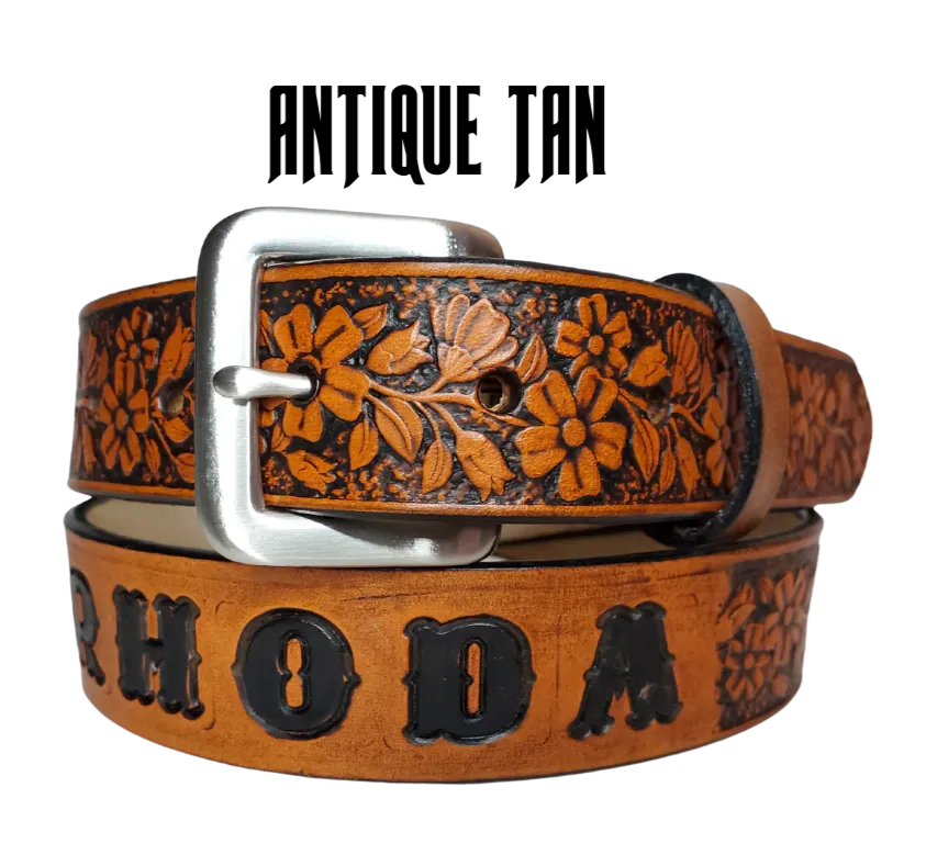 "Lil' Beulah" Leather KIDS/CHILDRENS Name Belt