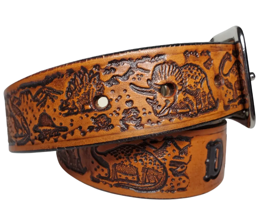 "Lil' Dinosaur" Leather KIDS/CHILDRENS Name Belt