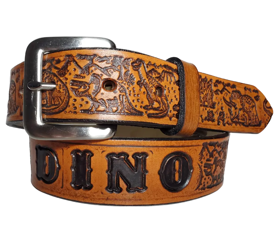 "Lil' Dinosaur" Leather KIDS/CHILDRENS Name Belt