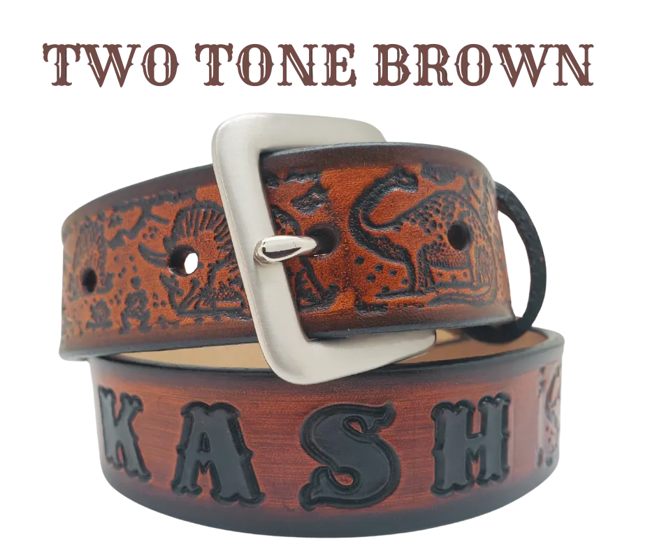 "Lil' Dinosaur" Leather KIDS/CHILDRENS Name Belt