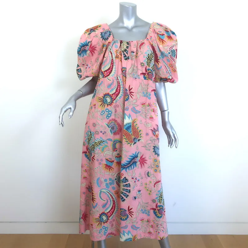 Rachel Comey Desida Off the Shoulder Midi Dress Pink Printed Cotton Size 6