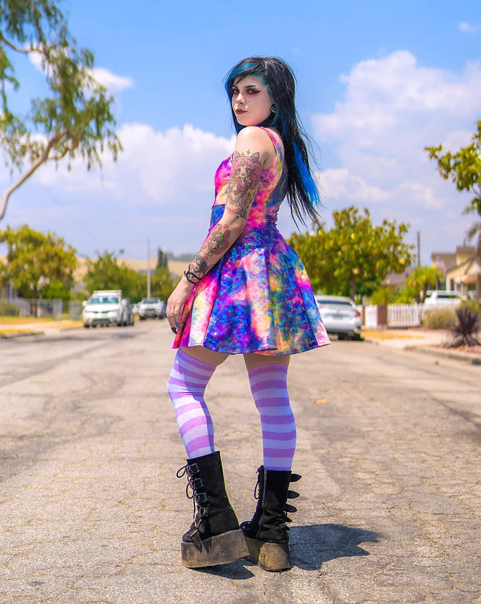Rainbow Mermaid Skater Dress