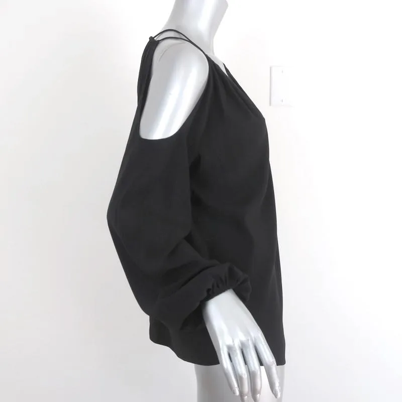 Ramy Brook Cold Shoulder Top Gigi Black Stretch Silk Blouse Size Extra Small
