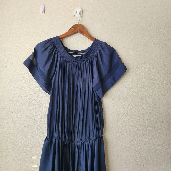 Ramy Brook Jessica Navy Off Shoulder Mini Dress SMALL