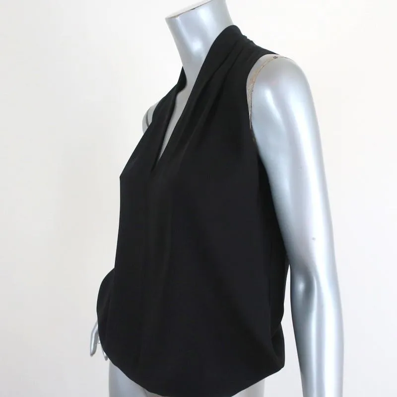 Ramy Brook Sleeveless Top Robi Black Stretch Silk Size Extra Small V-Neck Blouse