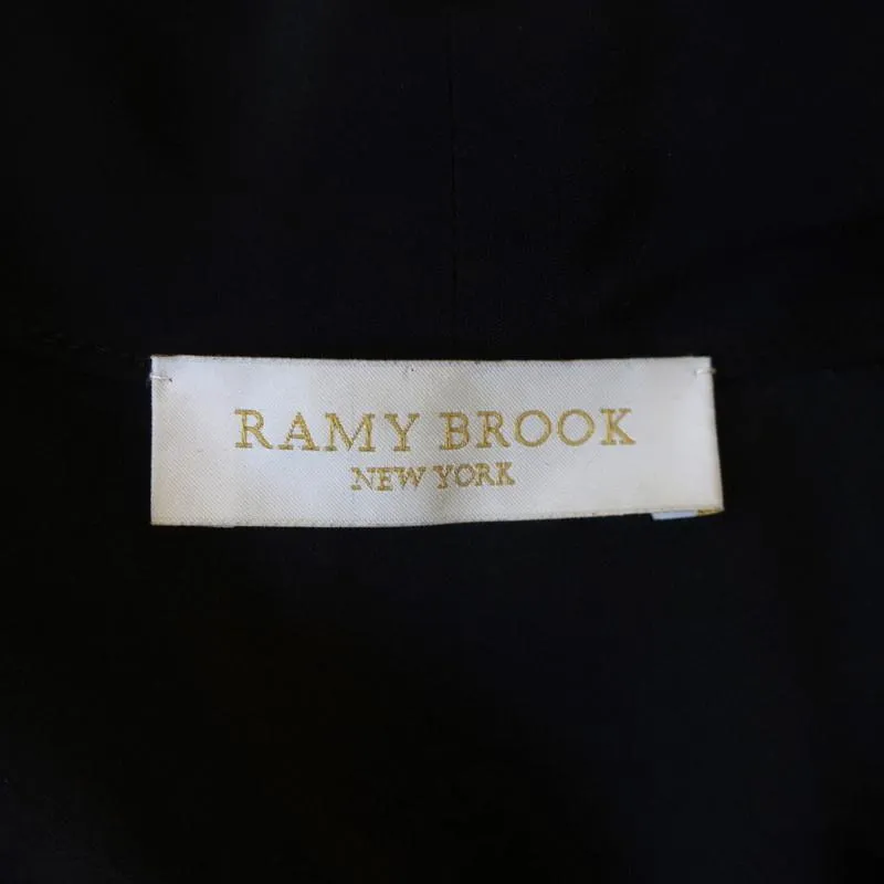 Ramy Brook Sleeveless Top Robi Black Stretch Silk Size Extra Small V-Neck Blouse