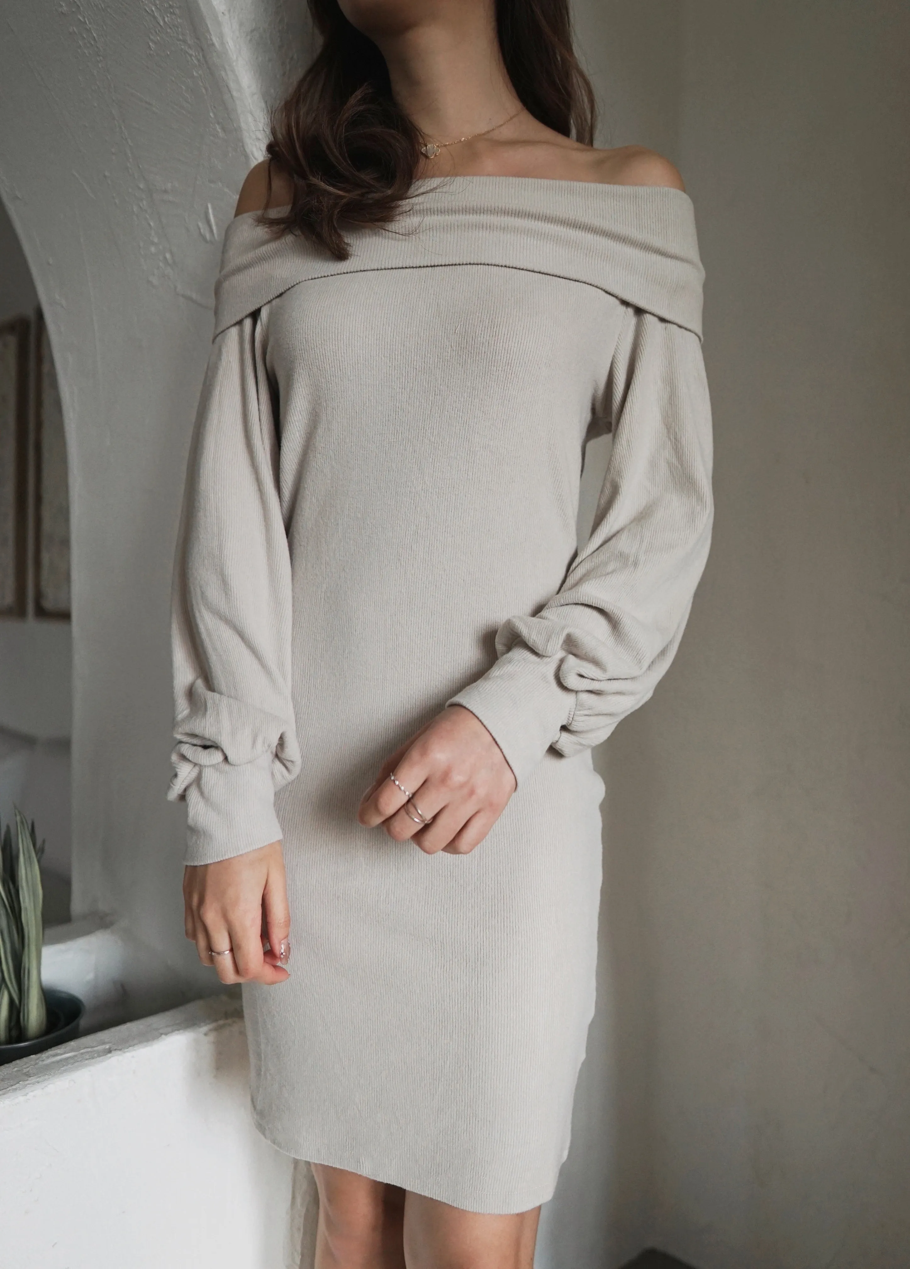 Rebecca Off Shoulder Knit Dress