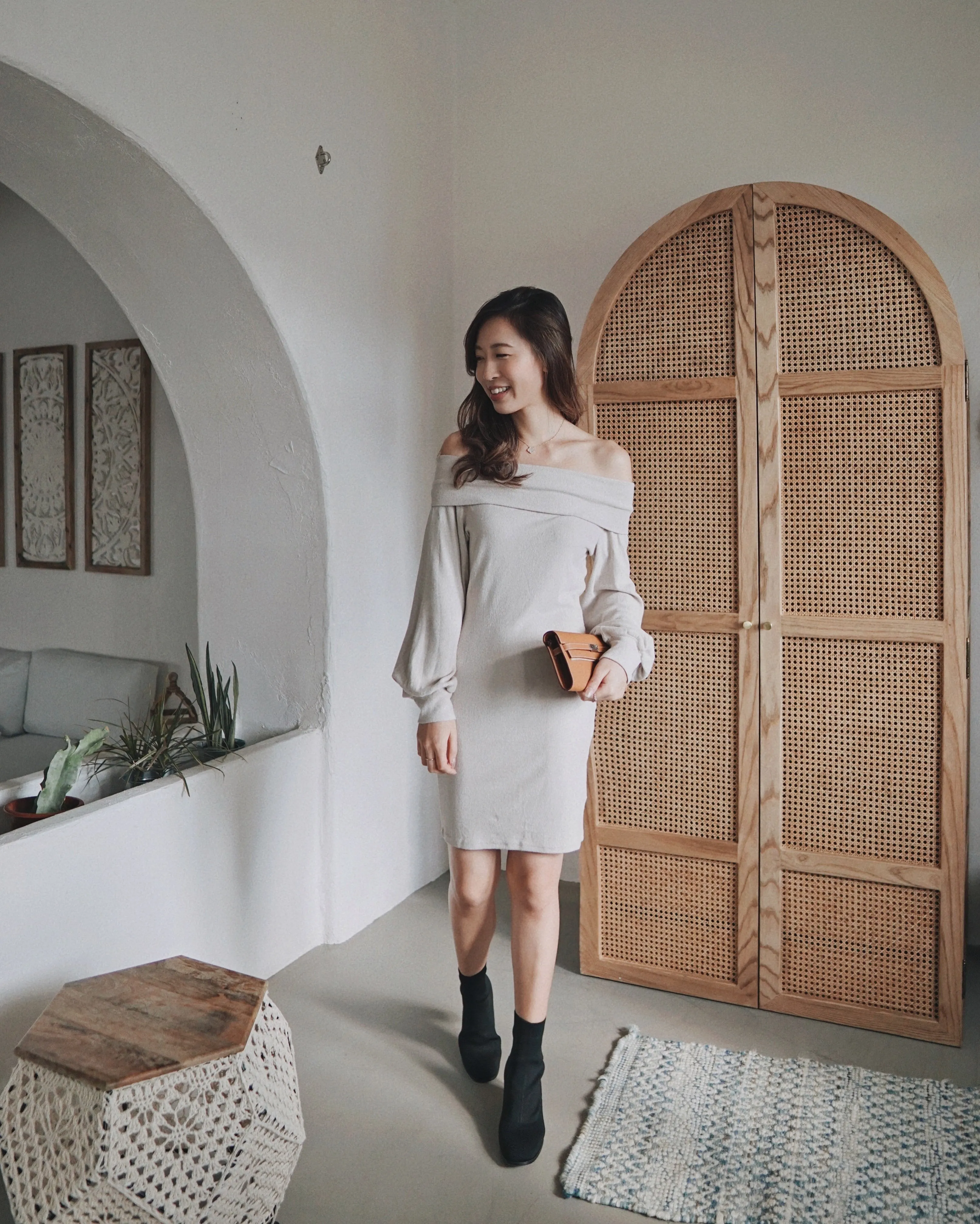 Rebecca Off Shoulder Knit Dress