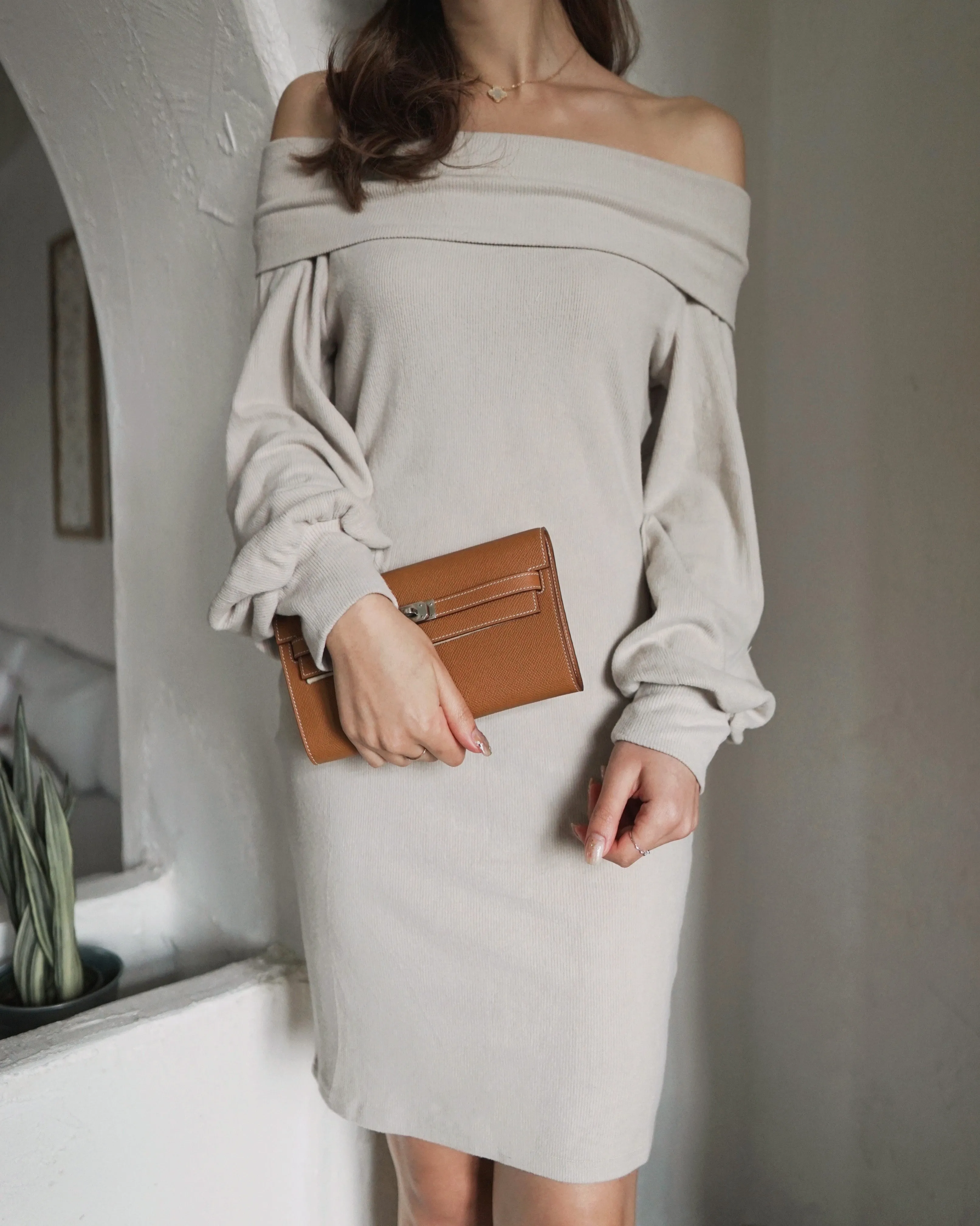Rebecca Off Shoulder Knit Dress