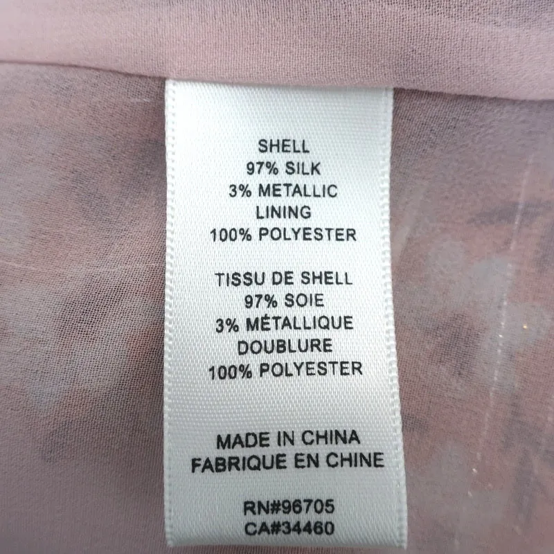 Rebecca Taylor Sleeveless Top Lucia Pink Lurex-Striped Floral Print Size 00
