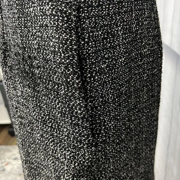 Rebecca Taylor Women's 4 Black and White Knee Length Pencil Dress with Pockets
