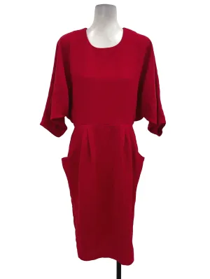 Red Peplum Shift Dress