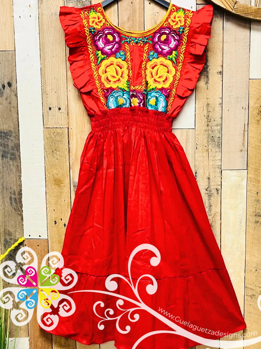 Red Tehuana Bonita Dress