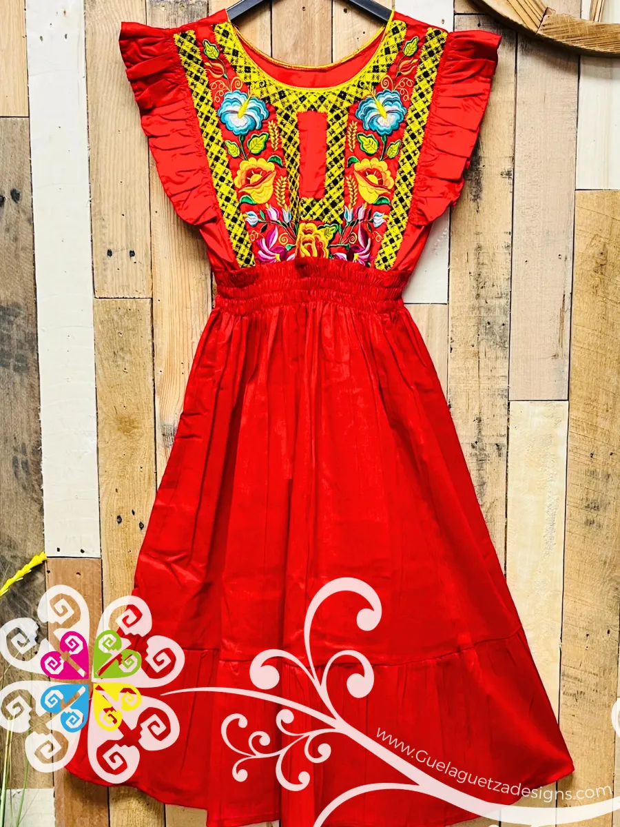 Red Tehuana Bonita Dress