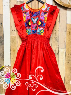 Red Tehuana Bonita Dress
