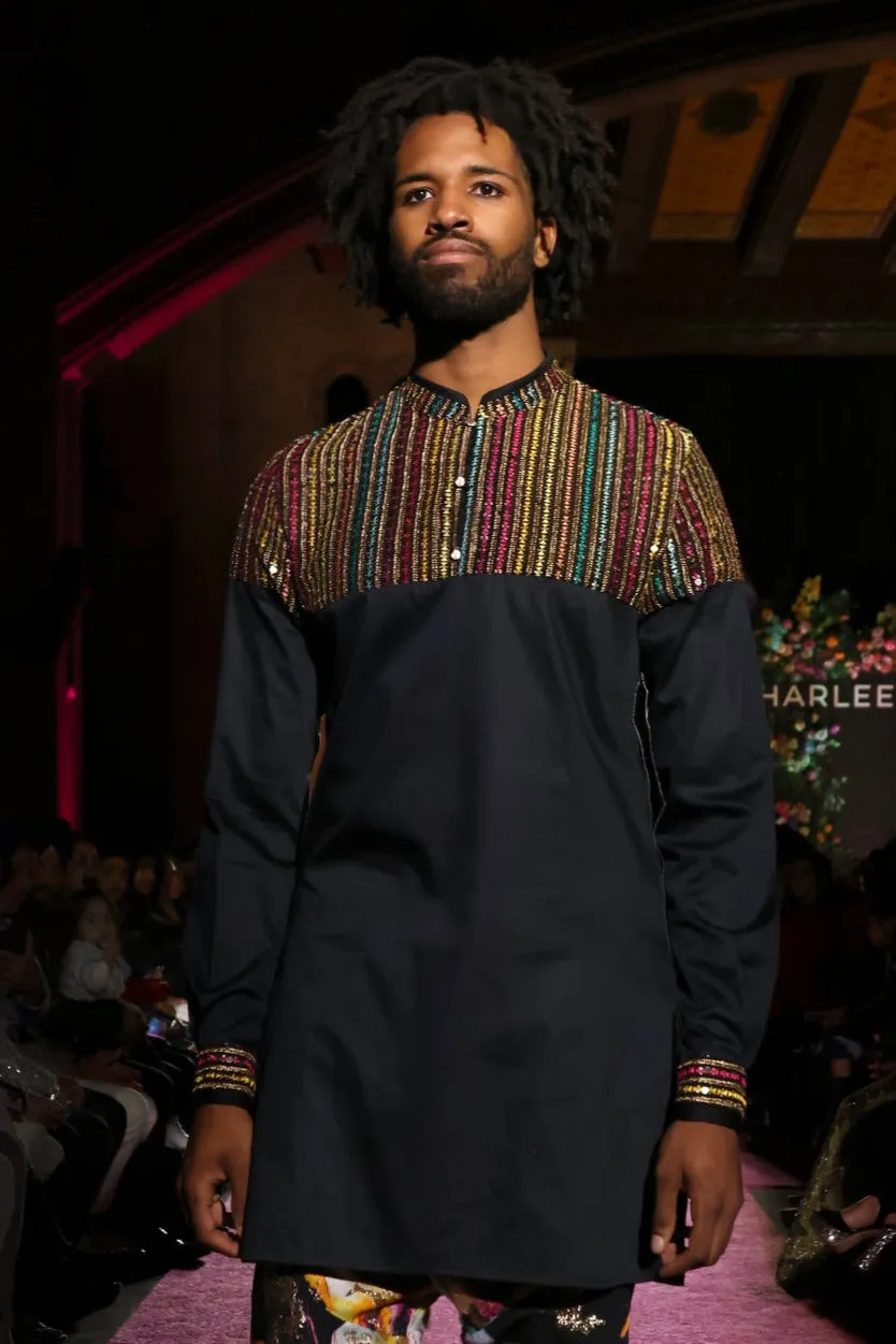 REMY Black Multicolor Kurta