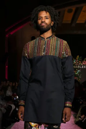 REMY Black Multicolor Kurta