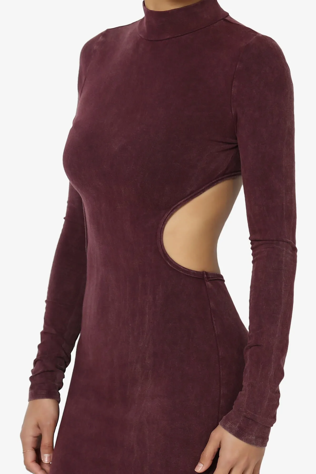 Resort Mineral Wash Waist Cutout Midi Dress