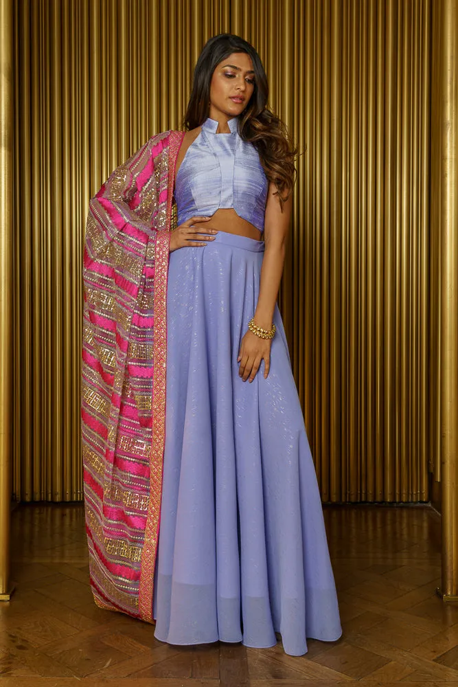 REYA Striped Sequin Dupatta