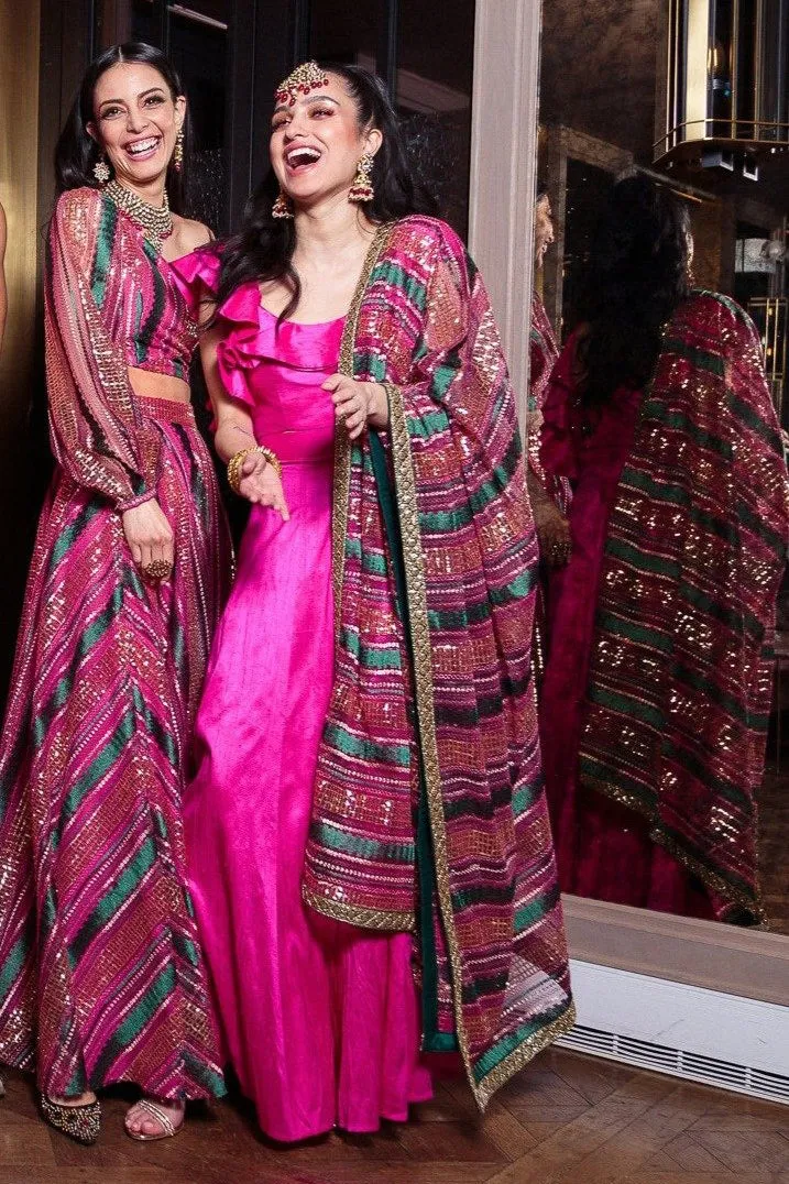 REYA Striped Sequin Dupatta
