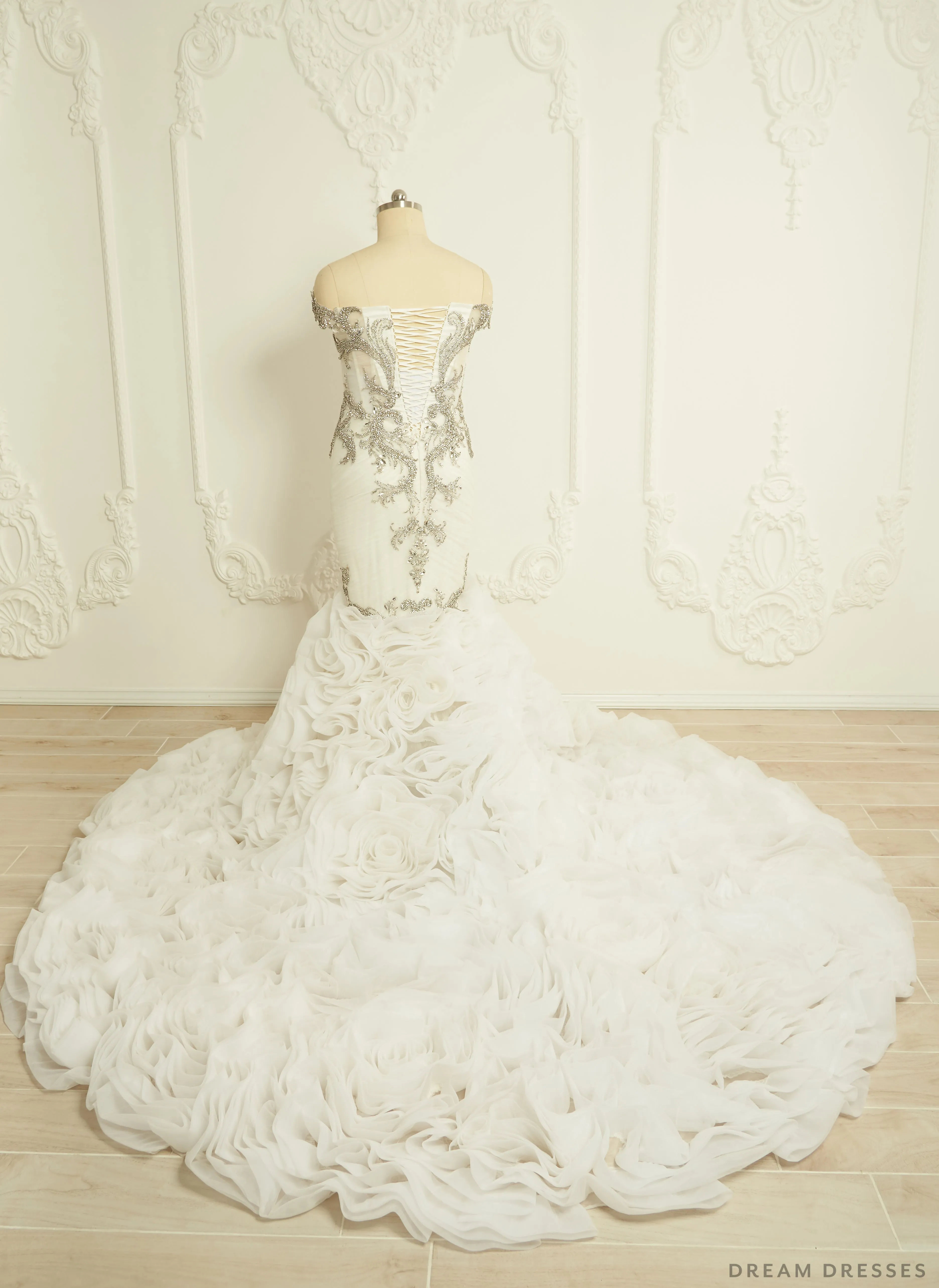Rhinestones Mermaid Wedding Dress (#Sharina)