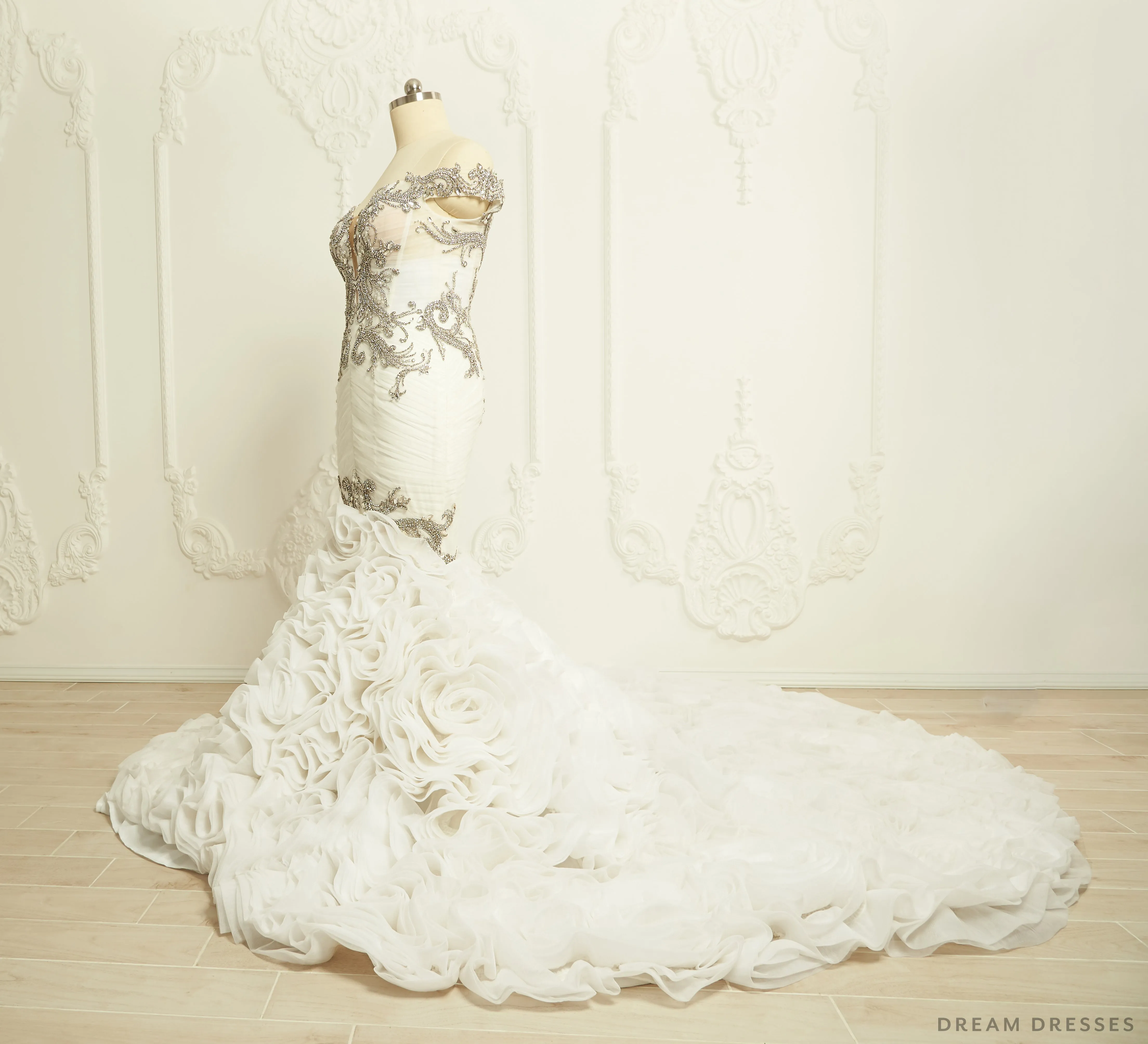 Rhinestones Mermaid Wedding Dress (#Sharina)