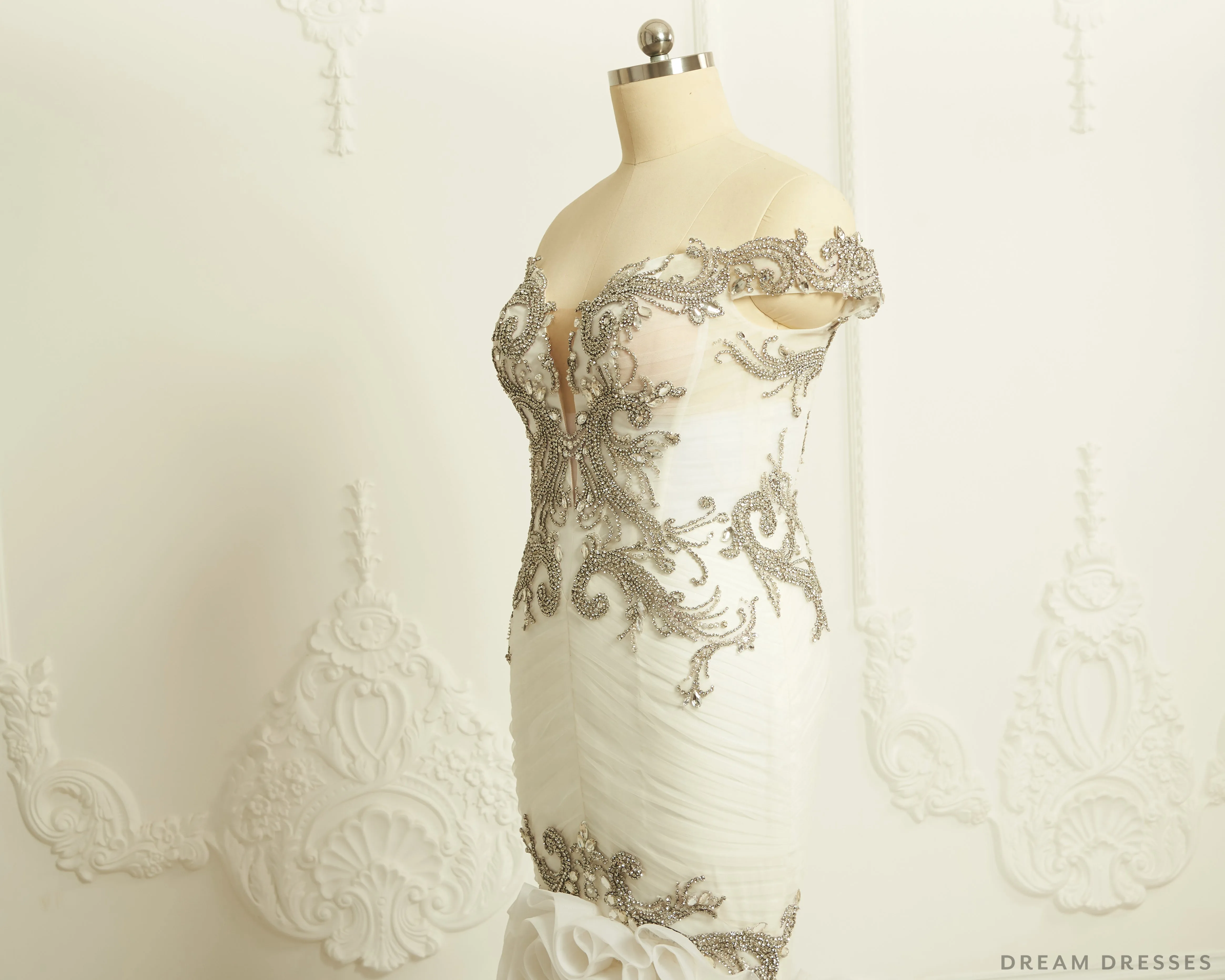 Rhinestones Mermaid Wedding Dress (#Sharina)