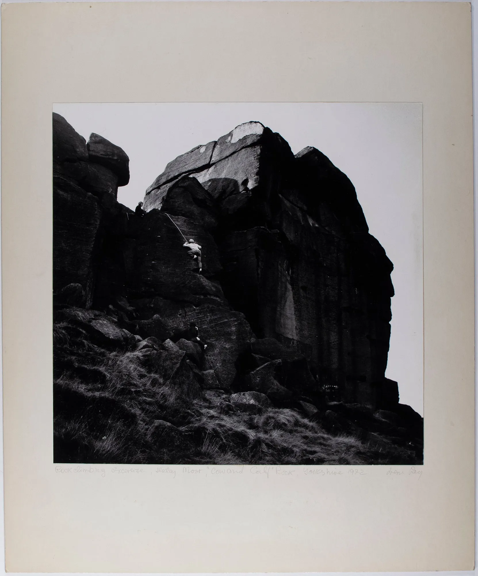 Rockclimbing Exercise, Ilkley Moor, "Cow and Calf" Rock, Yorkshire