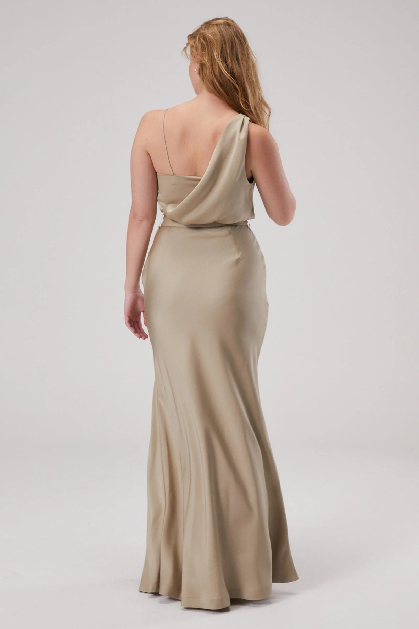 ROSETTE SATIN MAXI DRESS