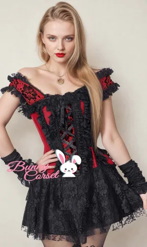 Ruchel Steel Boned Halter Burlesque Corset Dress