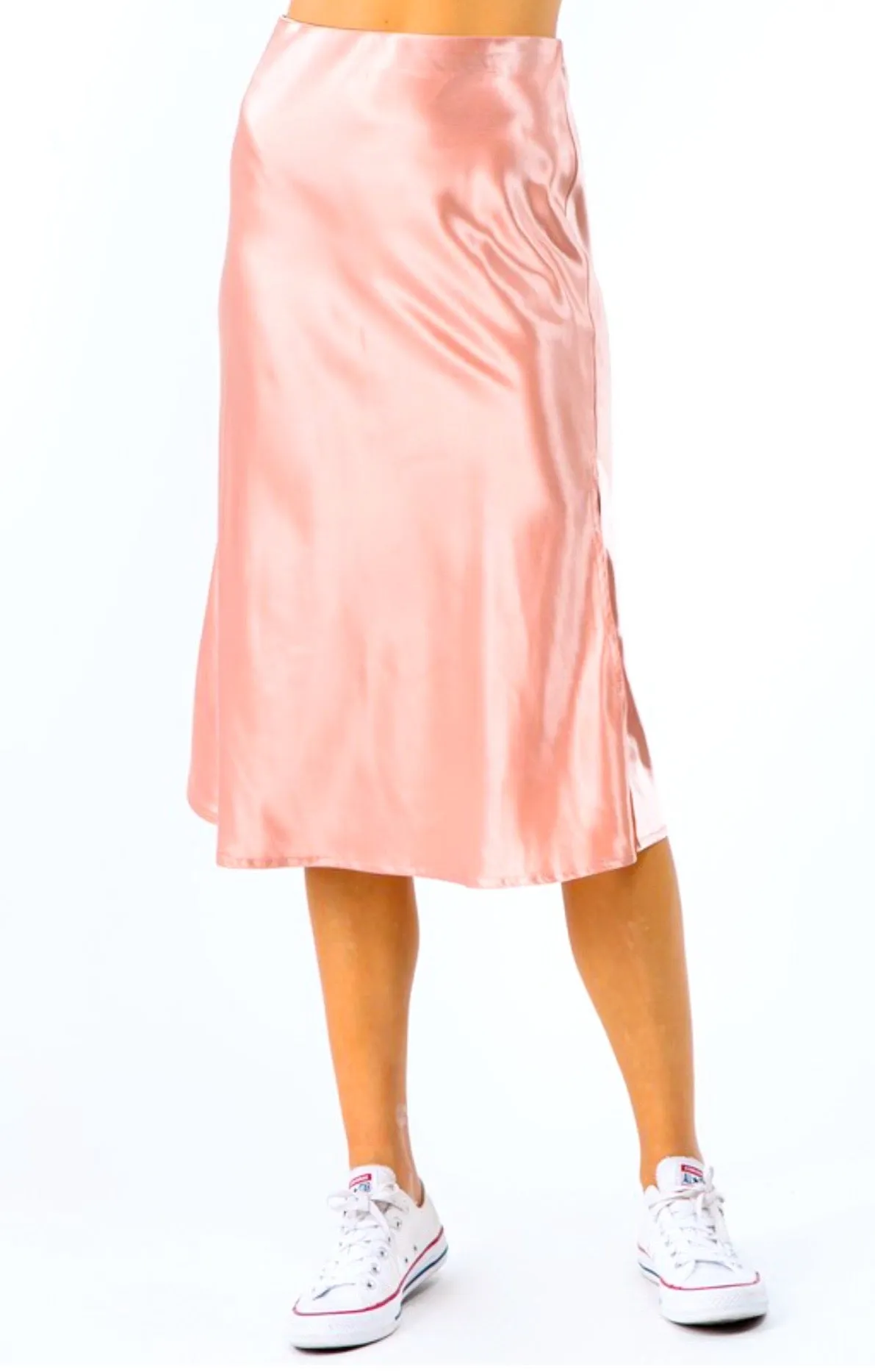 Sasha Satin Midi Skirt