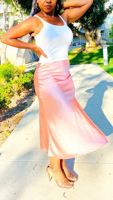 Sasha Satin Midi Skirt