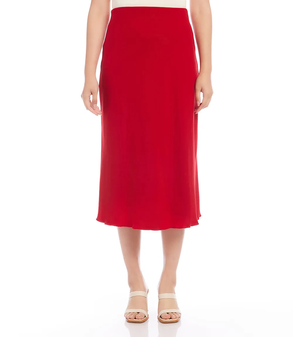 Satin Bias Cut Midi Skirt