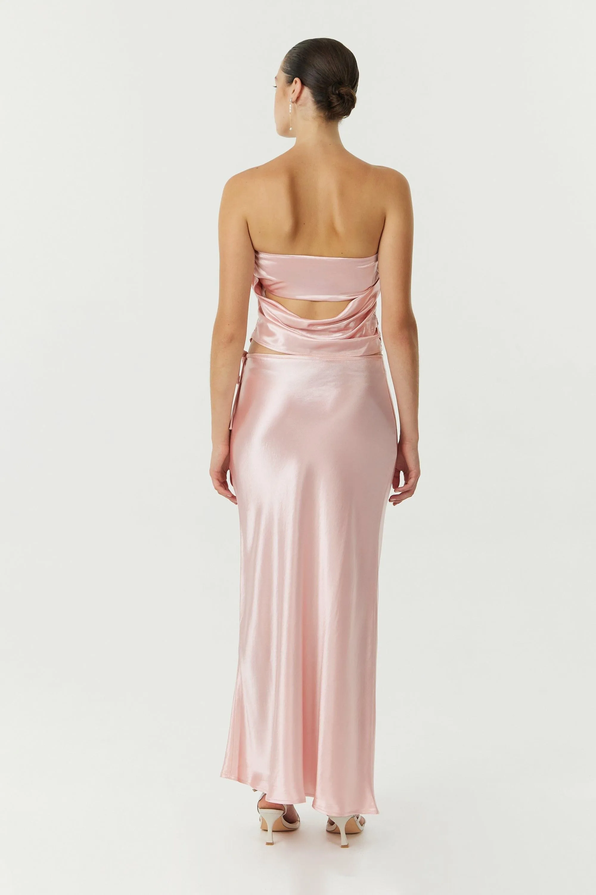 SATIN BIAS TIE SIDE SKIRT | FAIRY FLOSS
