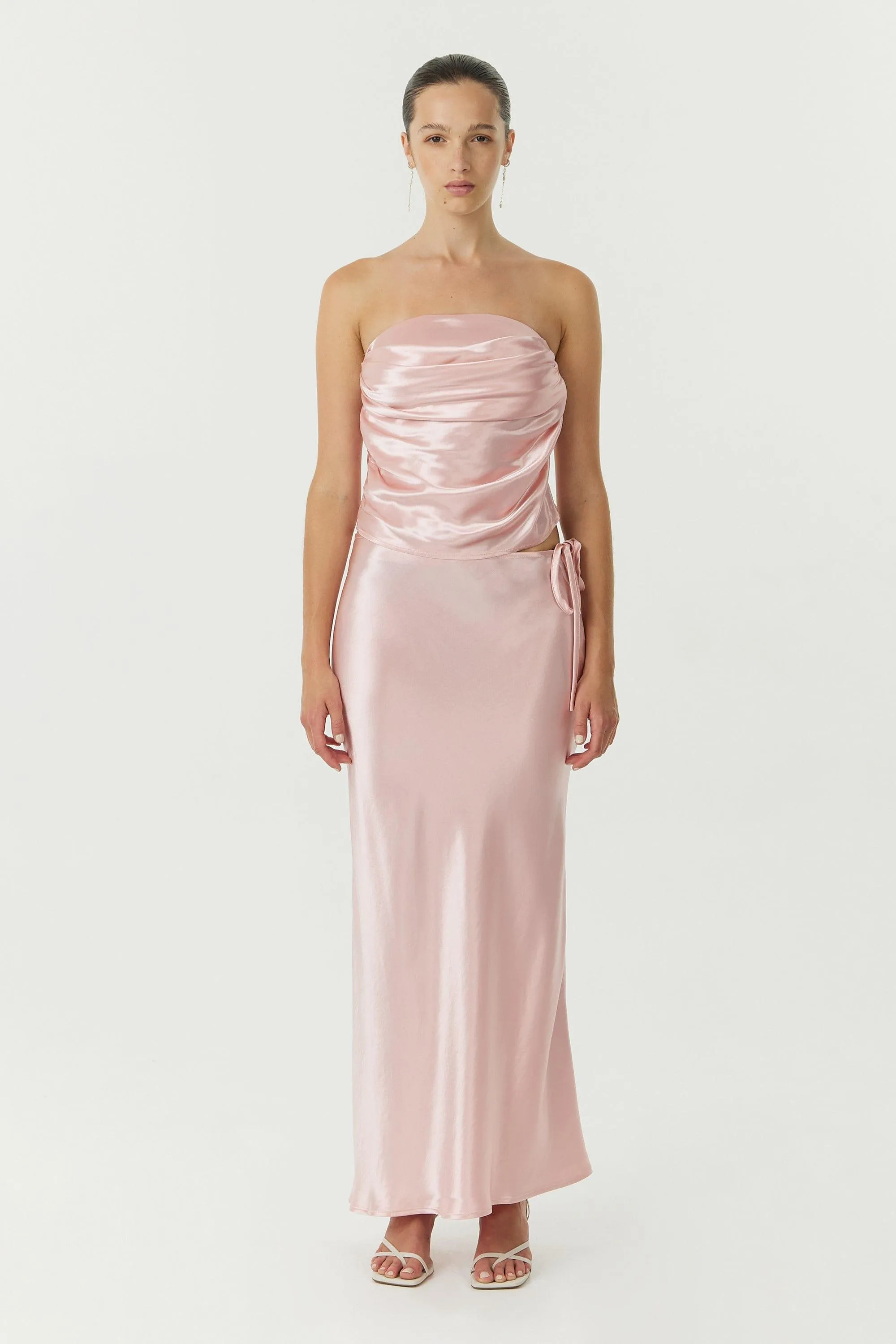 SATIN BIAS TIE SIDE SKIRT | FAIRY FLOSS