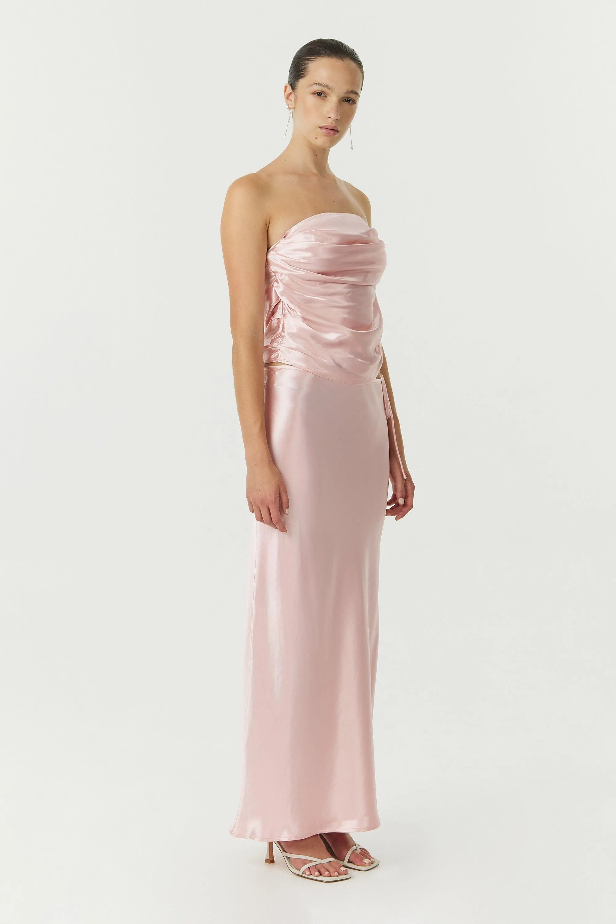 SATIN BIAS TIE SIDE SKIRT | FAIRY FLOSS