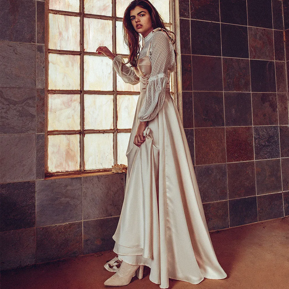 Satin Cutout Skirt