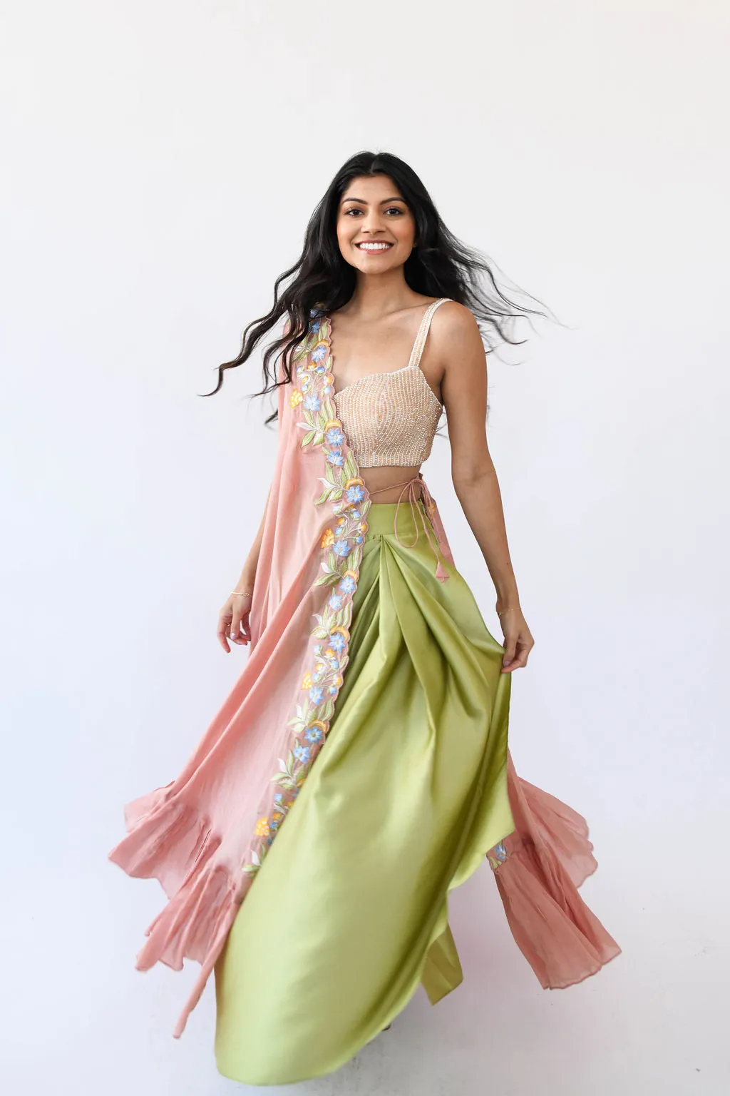 Satin Drape Skirt